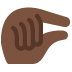 🤏🏿 pinching hand: dark skin tone display on Twitter